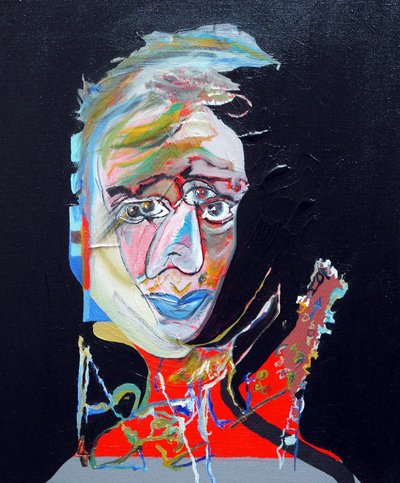 50 Major Writers In History : Virgina Woolf, 2015 (óleo y acrílico sobre lienzo) de Benoit Erwann Boucherot