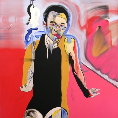 Autorretrato en Udaipur, Rajastán, 2006 (óleo sobre lienzo) de Benoit Erwann Boucherot