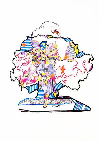 Double essai atomic, 2019 (tinta sobre papel) de Benoit Erwann Boucherot