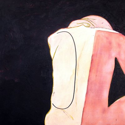 Nu de dos, Goa, 2000 (óleo y acrílico sobre madera) de Benoit Erwann Boucherot