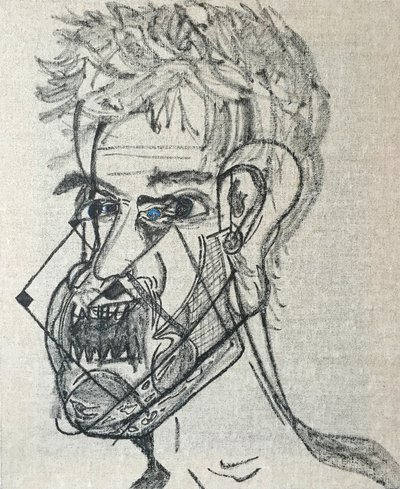 Surautoportrait main levée, 2017 (óleo sobre lienzo) de Benoit Erwann Boucherot