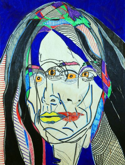 Surportrait : Fanie Demeule, 2019 (óleo y acrílico sobre panel de madera) de Benoit Erwann Boucherot