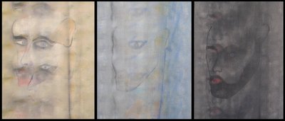 Triple autorretrato, 2000 (óleo sobre 3 lienzos yuxtapuestos) de Benoit Erwann Boucherot