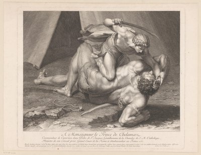 David onthoofdt Goliat de Benoît Audran (I)