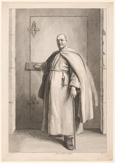 Portret van Blaise de Santa María Donat Hermano Blaise Feuillan (título sobre objeto) de Benoît Audran (II)
