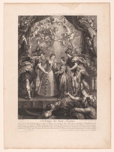 Intercambio de dos reinas El intercambio de dos reinas. (título en el objeto) La Galería del Palacio de Luxemburgo (título de la serie) de Benoît Audran