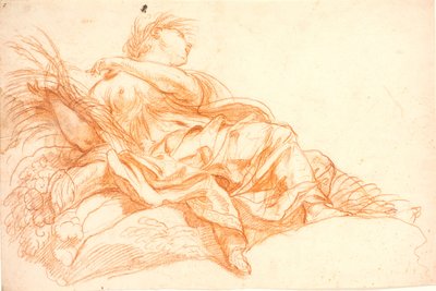 Figura femenina reclinada (Ceres?). Estudio para pintura de techo o sobrepuerta de Benoît Le Coffre