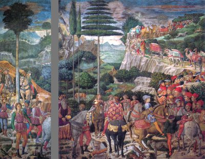 Italiano: El viaje de los Reyes Magos: la procesión de Melchor del Rey Mayor de Benozzo Gozzoli