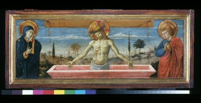 Cristo en piedad entre la Virgen y San Juan, c.1450 de Benozzo di Lese di Sandro Gozzoli