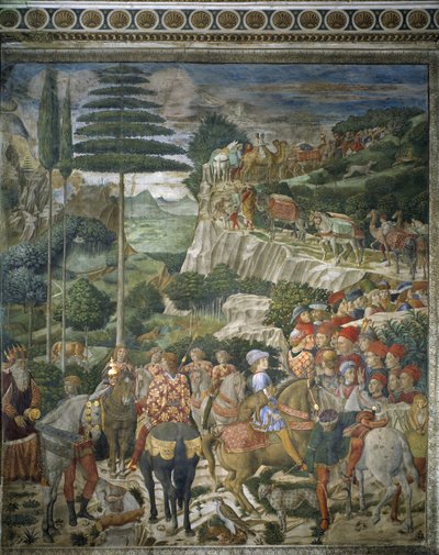 Cortejo de los Magos con Julien de Medicis y Joseph II, Patriarca de Constantinopla de Benozzo di Lese di Sandro Gozzoli