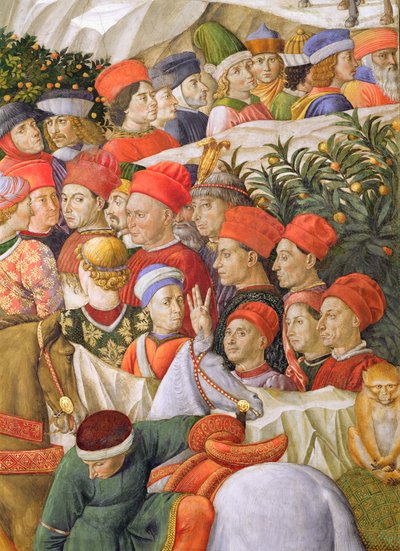 Rostros en la procesión, detalle del ciclo del Viaje de los Magos en la capilla, c.1460 (detalle) de Benozzo di Lese di Sandro Gozzoli