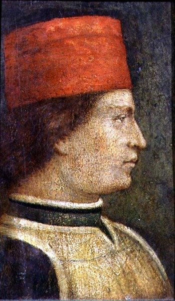 Cabeza de un hombre con sombrero rojo de Benozzo di Lese di Sandro Gozzoli