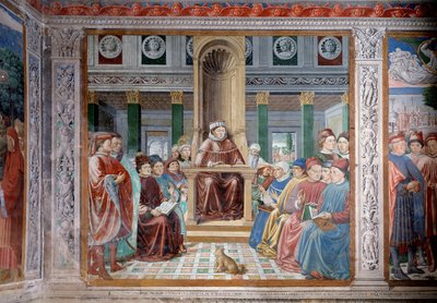 Vida de San Agustín: San Agustín enseñando en Roma de Benozzo di Lese di Sandro Gozzoli