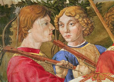 Procesión de los Magos, procesión liderada por Lorenzo el Magnífico en la figura del Mago Caspar (detalle) de Benozzo di Lese di Sandro Gozzoli