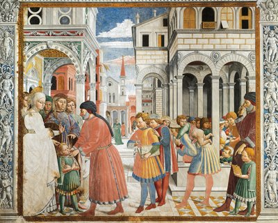 San Agustín llevado por sus padres al maestro de gramática en Tagaste de Benozzo di Lese di Sandro Gozzoli