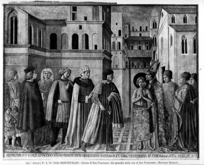 San Francisco Renunciando a sus Bienes Terrenales de Benozzo di Lese di Sandro Gozzoli