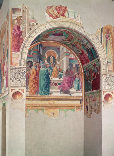 Tabernáculo de la Visitación: Expulsión de Joaquín del Templo, 1491 de Benozzo di Lese di Sandro Gozzoli