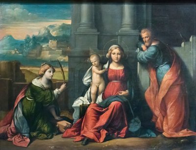 Sagrada Familia (óleo sobre lienzo) de Benvenuto Tisi da Garofalo