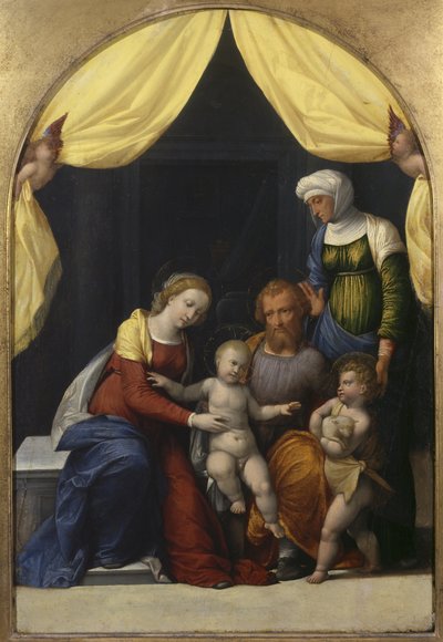 Sagrada Familia con el niño San Juan y Santa Isabel, c.1520 de Benvenuto Tisi da Garofalo