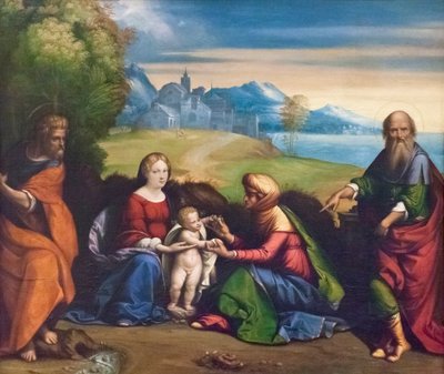 La Sagrada Familia con San Joaquín y Santa Ana (pintura) de Benvenuto Tisi da Garofalo