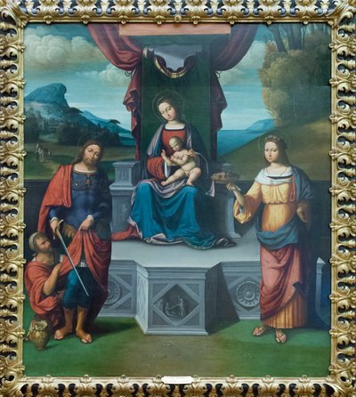 La Virgen y el Niño entronizados con San Martín y Santa Rosalía de Benvenuto Tisi da Garofalo