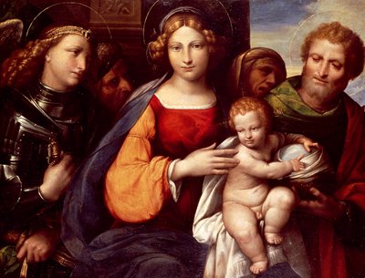 Virgen con el Niño y los Santos Miguel y José de Benvenuto Tisi da Garofalo