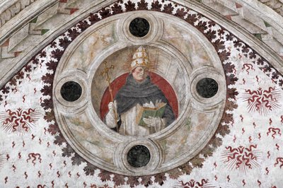 Representación de un Papa Dominico (Inocencio V o Benedicto XI) Fresco por Bernardino Zenale y Bernardino Butinone de Bernadino and Zenale B.  Butinone