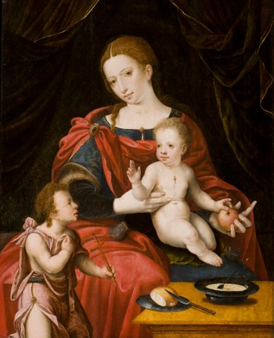 Virgen y niño con Juan el Bautista de niño de Bernaert Orley van