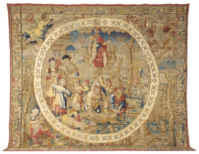 Tapiz alegórico de Bruselas que representa el mes de diciembre de "Los Meses del Medallón", c.1525 de Bernard van Orley