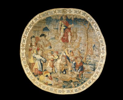 Tapiz alegórico de Bruselas que representa el mes de diciembre de "Los Meses del Medallón", c.1525 de Bernaert van Orley