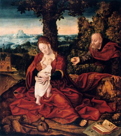 El descanso en la huida a Egipto, siglo XVI de Bernard van Orley