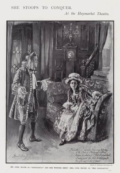 Una representación de la comedia de Oliver Goldsmith 