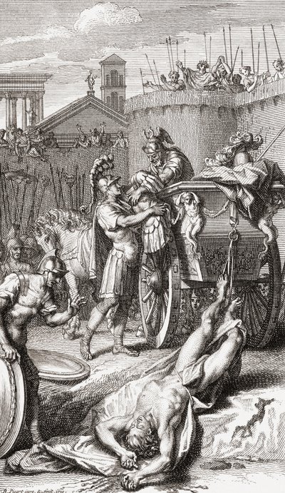 La muerte de Aquiles. (imprimir) de Bernard (after) Picart
