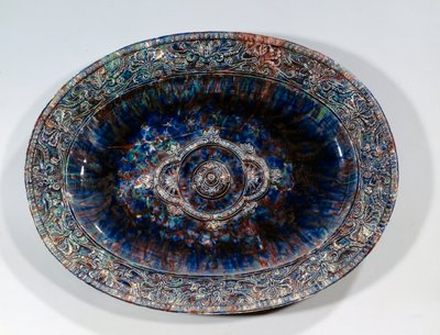 Gran plato ovalado de loza de Bernard (school of) Palissy