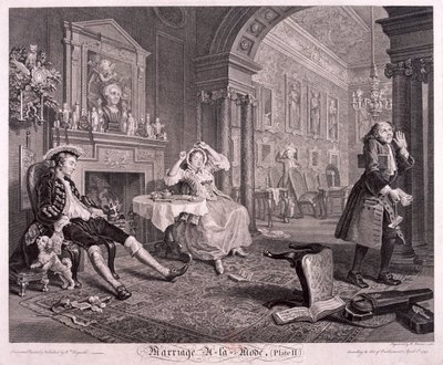 Matrimonio a la moda, 1745, placa II de Bernard Baron