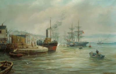 Un barco de vapor de paletas y otras embarcaciones de Bernard Benedict Hemy
