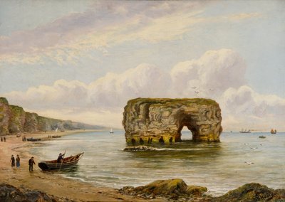 Marsden Rock, c.1880-1900 (óleo sobre lienzo) de Bernard Benedict Hemy
