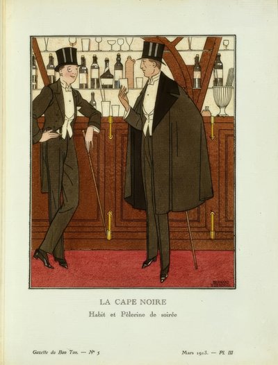 Traje y capa de noche de Bernard Boutet de Monvel