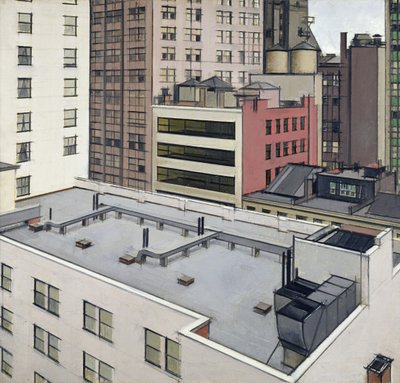 Tejados de Nueva York, c.1930 (óleo sobre lienzo) de Bernard Boutet de Monvel