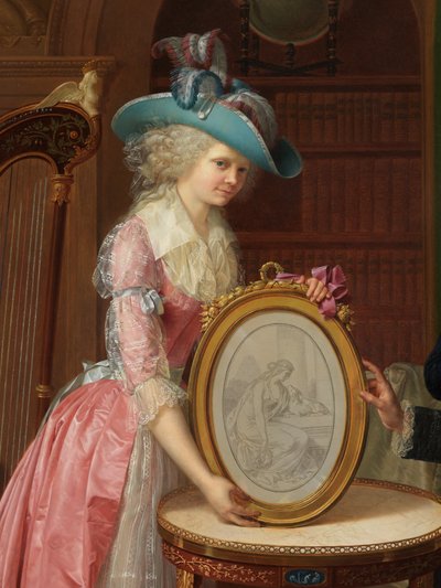 Detalle del retrato de la familia Villers de Bernard Duvivier
