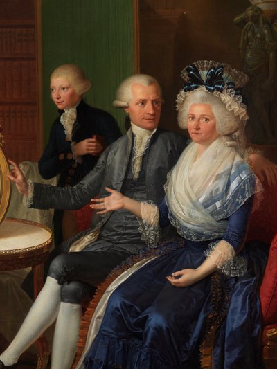 Detalle del retrato de la familia Villers de Bernard Duvivier