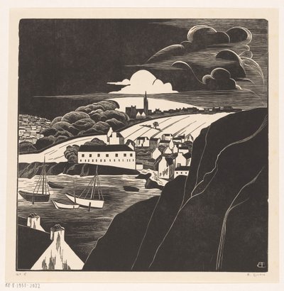 Haven bij eb (título original del objeto) de Bernard Essers (signed by artist)