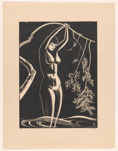 Mujer desnuda con rama de Bernard Essers (signed by artist)