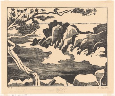 Costa rocosa cerca de Saint-Raphaël de Bernard Essers (signed by artist)