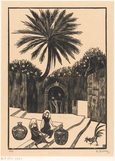 Calle con escalones en Taormina en Sicilia de Bernard Essers (signed by artist)