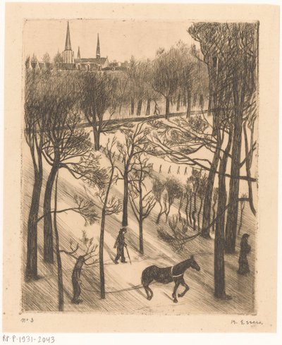 Vondelpark en invierno de Bernard Essers (signed by artist)