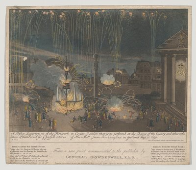 Fuegos artificiales en Covent Garden, 1809 de Bernard II Lens