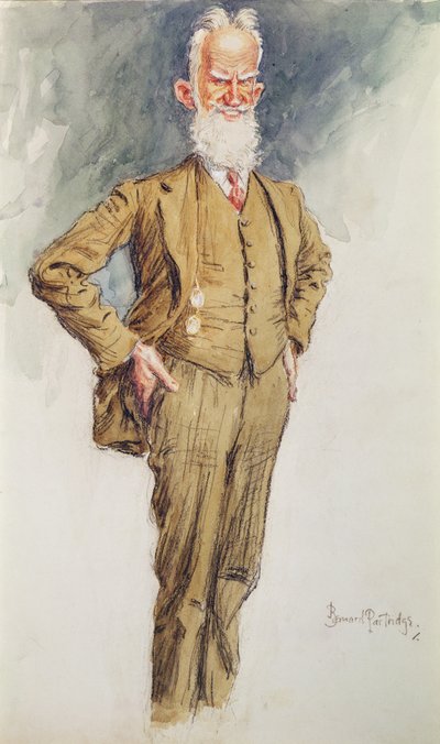 Retrato de George Bernard Shaw, c.1925 (acuarela sobre papel) de Bernard John Partridge