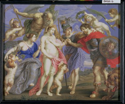 Marte presentado por Minerva a Ocasión, acompañado por Ceres, después de una pintura de Peter Paul Rubens de Bernard Lens