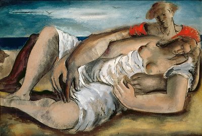 Amantes en la playa de Bernard Meninsky